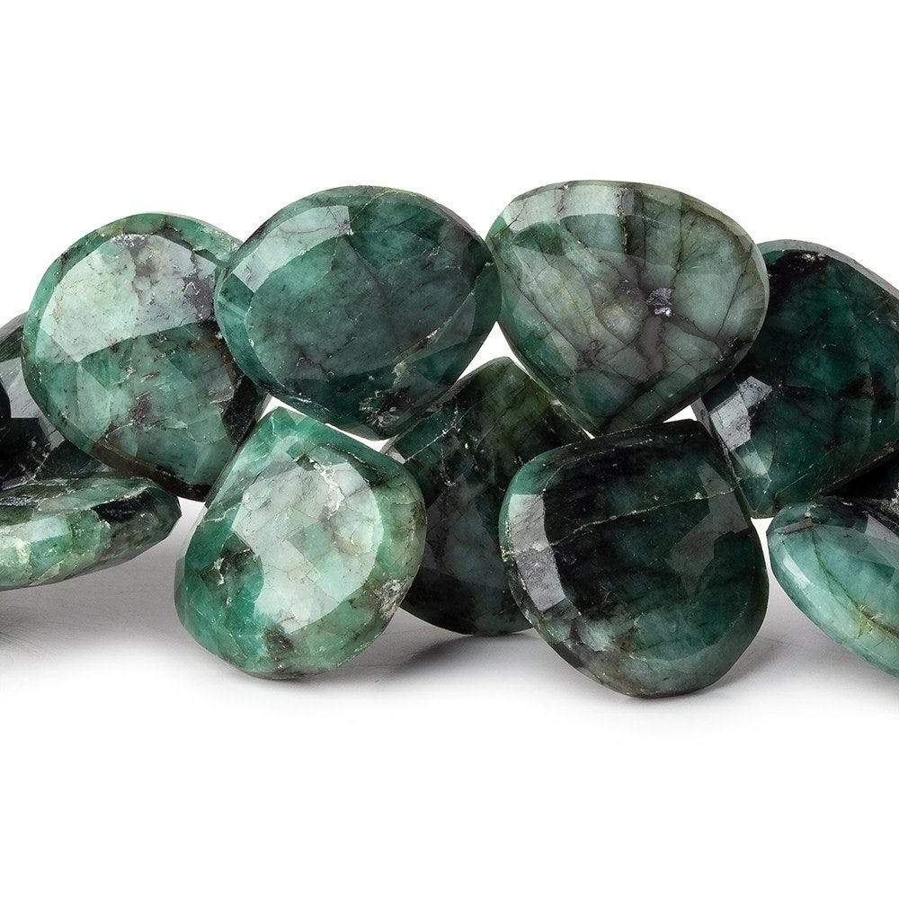 16-17mm Brazilian Emerald Faceted Heart Beads 8 inch 32 pcs (ONLINE ORDER ONLY)