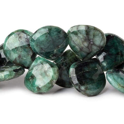 16-17mm Brazilian Emerald Faceted Heart Beads 8 inch 32 pcs (ONLINE ORDER ONLY)