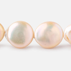 16-17mm Soft Peach Coin Freshwater Pearls 15.5 inch 23 pieces (ONLINE ORDER ONLY)