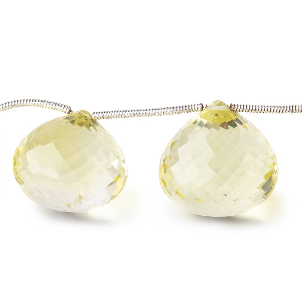 16-18mm Lemon Quartz Faceted Candy Kiss Beads 7 inch 9 pieces (ONLINE ORDER ONLY)