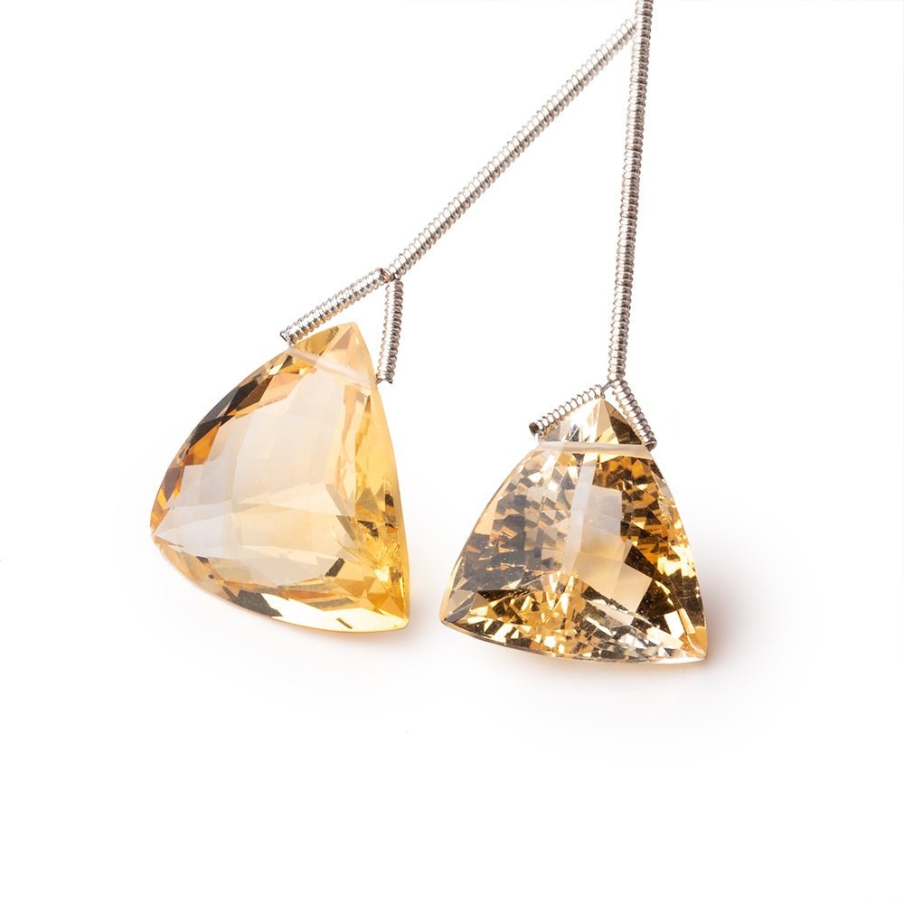 16-19mm Citrine Faceted Trillion Focal Set of 2 Beads (ONLINE ORDER ONLY)