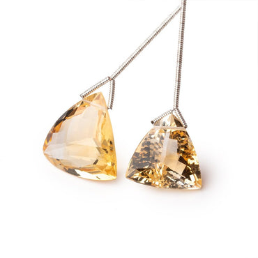 16-19mm Citrine Faceted Trillion Focal Set of 2 Beads (ONLINE ORDER ONLY)