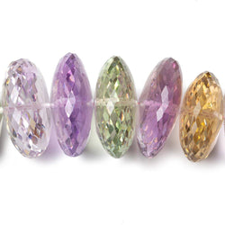 16-19mm Multi Gemstone German Faceted Rondelle Beads 16 inch 55 pieces  AAA (ONLINE ORDER ONLY)