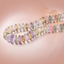 16-19mm Multi Gemstone German Faceted Rondelle Beads 16 inch 55 pieces  AAA (ONLINE ORDER ONLY)