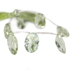 16-20mm Prasiolite Faceted Oval Pavilion Facet Beads 7 pieces (ONLINE ORDER ONLY)