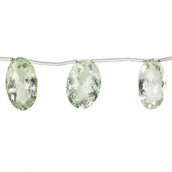 16-20mm Prasiolite Faceted Oval Pavilion Facet Beads 7 pieces (ONLINE ORDER ONLY)
