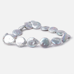 16-20mm Silver Coin Freshwater Pearls 16 inch 18 pieces (ONLINE ORDER ONLY)