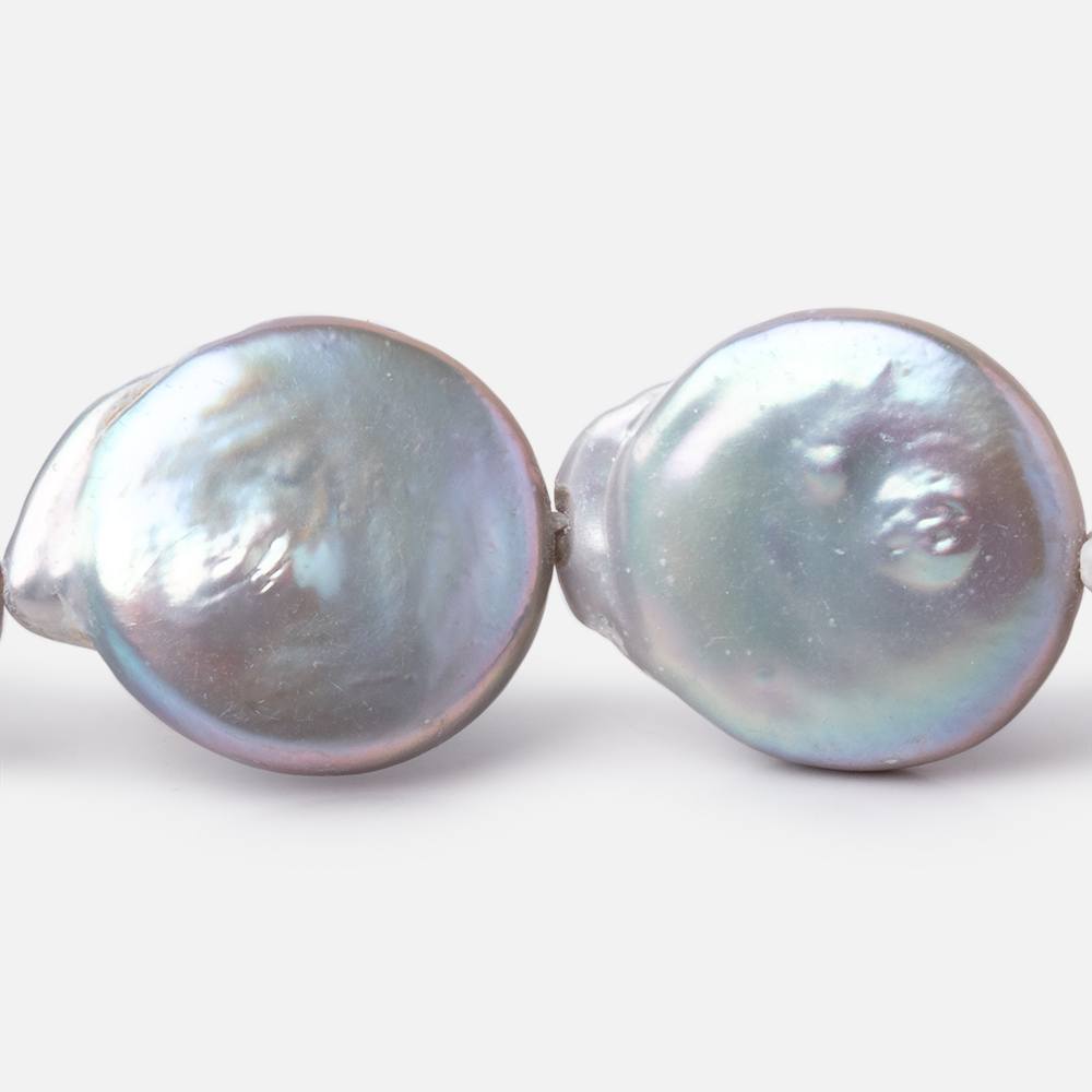 16-20mm Silver Coin Freshwater Pearls 16 inch 18 pieces (ONLINE ORDER ONLY)