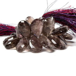 16-21mm Mossy and Tourmalinated Amethyst Beads Pear Briolette 6.5 inch 34 pieces (ONLINE ORDER ONLY)