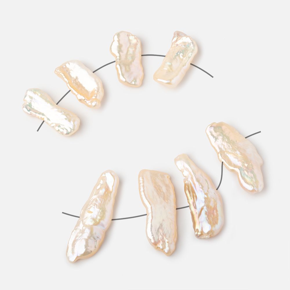 16-21mm Peach Side Drilled Biwa Focals Set of 4 pieces (ONLINE ORDER ONLY)