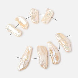 16-21mm Peach Side Drilled Biwa Focals Set of 4 pieces (ONLINE ORDER ONLY)