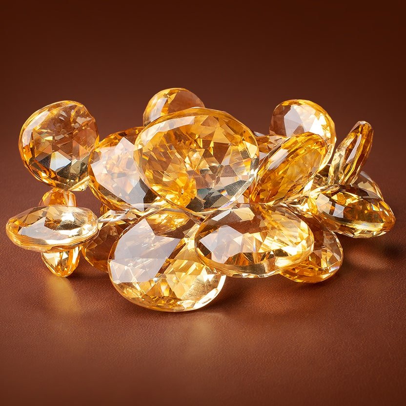 16-26mm Citrine Faceted Heart Beads 7.5 inch 26 pieces AAA (ONLINE ORDER ONLY)