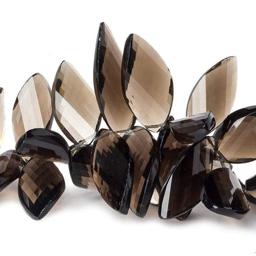 16x9-27x14mm Smoky Quartz Faceted Twist Marquise Beads 8.5 inch 56 pieces AA (ONLINE ORDER ONLY)