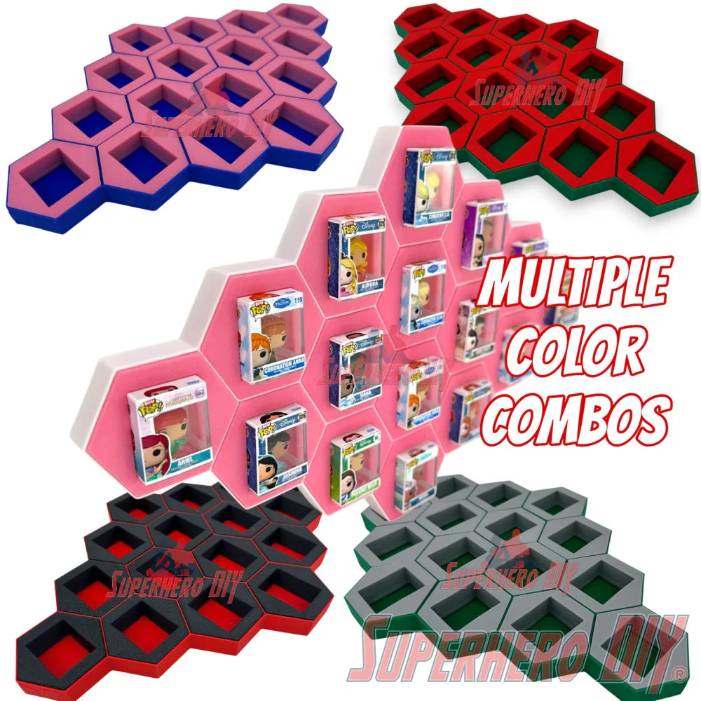 16-CELL Diamond Honeycomb Wall Display for Bitty Pops | Organize Bitty Pops for easy display! (ONLINE ORDER ONLY)