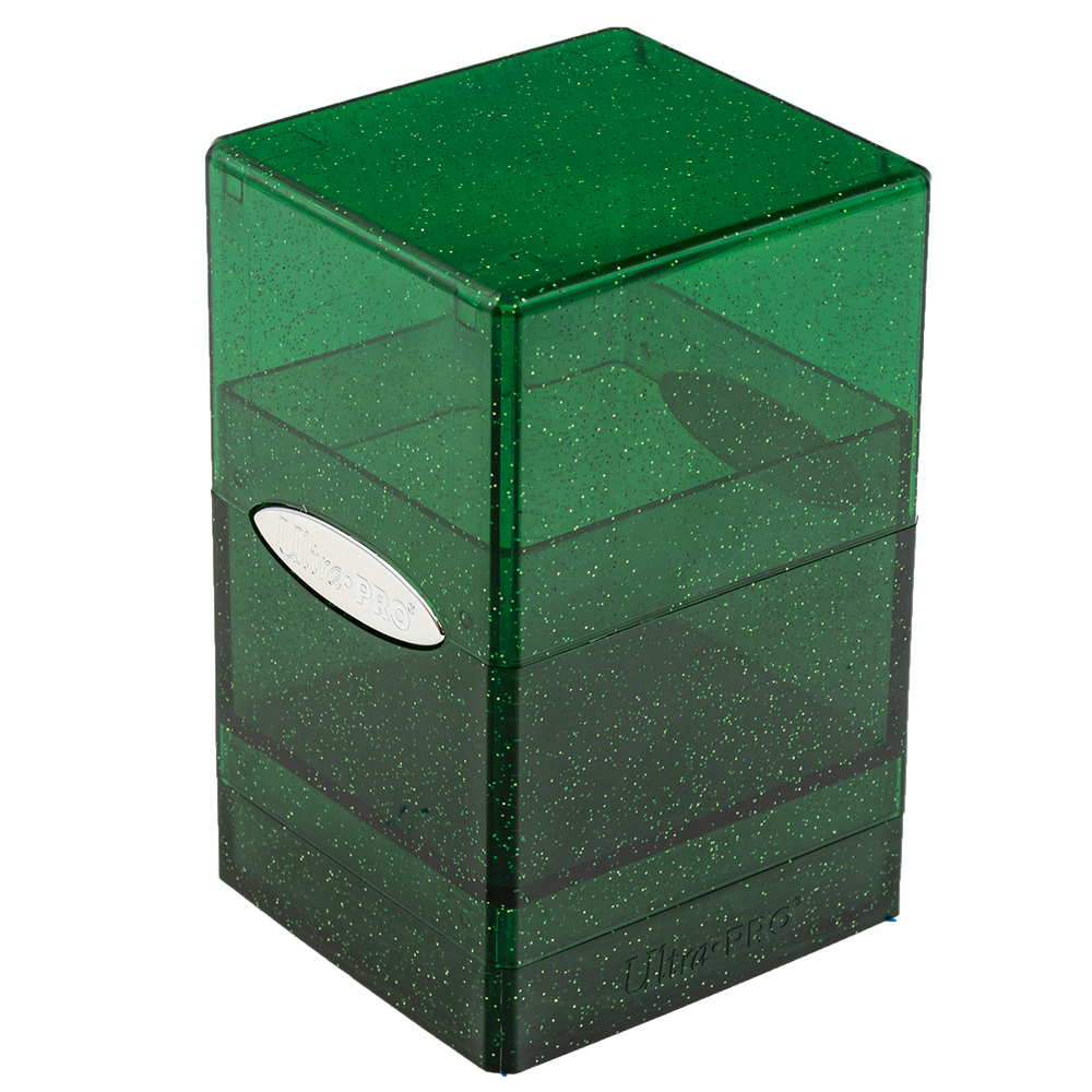 Glitter Satin Tower Deck Box - Green