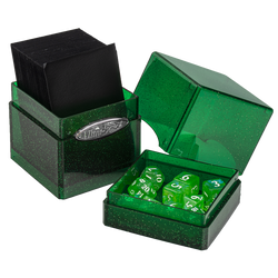 Glitter Satin Tower Deck Box - Green