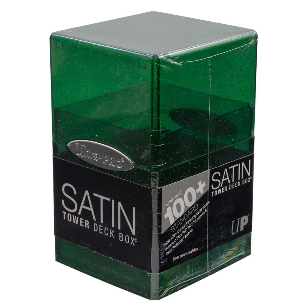 Glitter Satin Tower Deck Box - Green