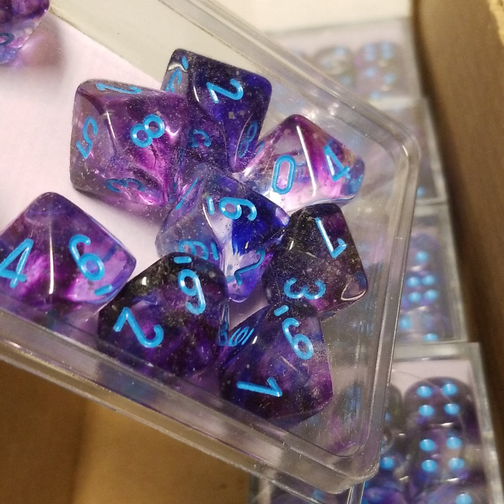 Nebula Nocturnal/blue Luminary 7-Dice/16mm/12mm/30mm/Ten10's (Online Only)