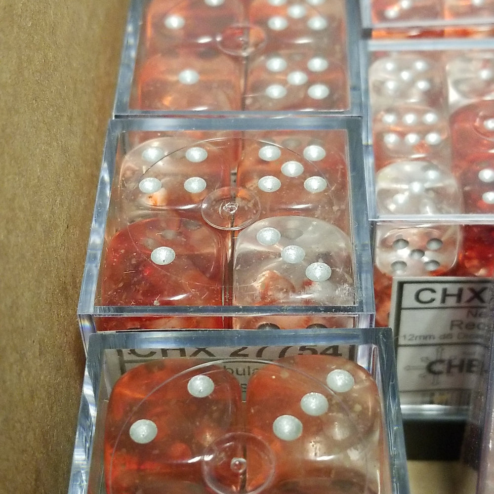 Nebula Red/silver Luminary 7-Dice/16mm/12mm/30mm/Ten10's (Online Only)