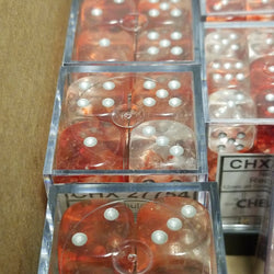 Nebula Red/silver Luminary 7-Dice/16mm/12mm/30mm/Ten10's (Online Only)
