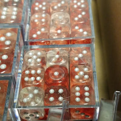 Nebula Red/silver Luminary 7-Dice/16mm/12mm/30mm/Ten10's (Online Only)