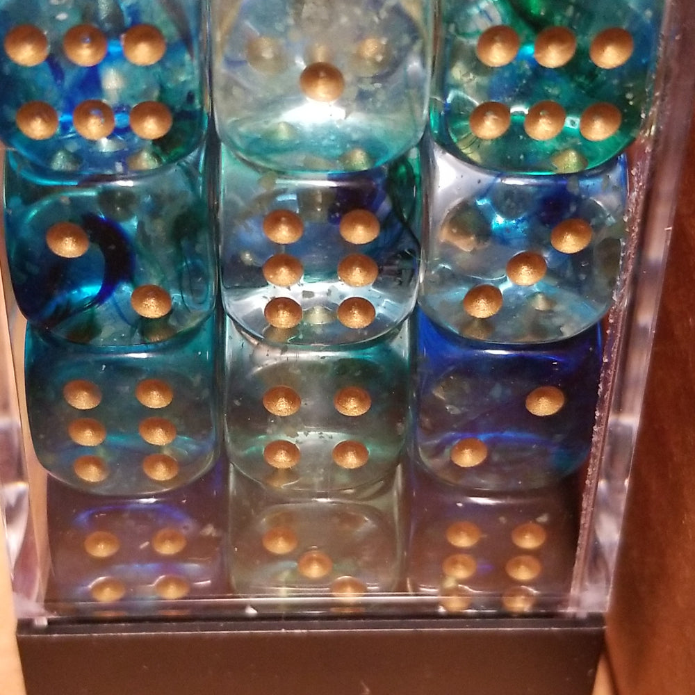Nebula Oceanic/gold Luminary 7-Dice/16mm/12mm/30mm/Ten10's (Online Only)
