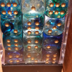 Nebula Oceanic/gold Luminary 7-Dice/16mm/12mm/30mm/Ten10's (Online Only)