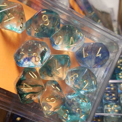 Nebula Oceanic/gold Luminary 7-Dice/16mm/12mm/30mm/Ten10's (Online Only)