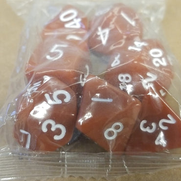 Brown Opaque 7 Die Set Polyhedral Dice by BrycesDice RPG Magic D&D Unique (Online Only)