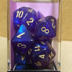 Borealis Royal Purple/gold 7-Dice / 16mm / 12mm /30mm Luminary (Online Only)
