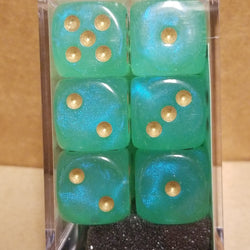 Borealis Light Green /gold 7-Dice / 16mm / 12mm Luminary (Online Only)