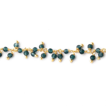 2mm London Blue Quartz Gold plated Dangling Chain by the foot (ONLINE ORDER ONLY)