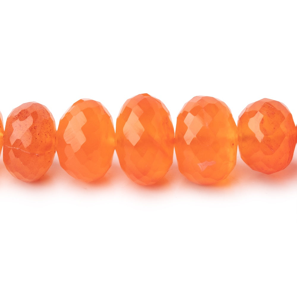 8-11mm Carnelian Faceted Rondelle Beads 16 inch 57 pieces (ONLINE ORDER ONLY)