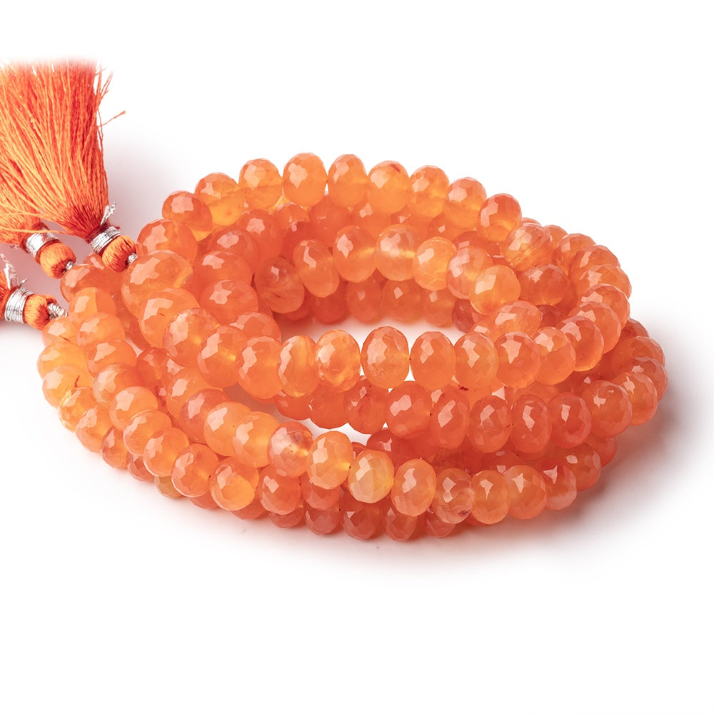 8-11mm Carnelian Faceted Rondelle Beads 16 inch 57 pieces (ONLINE ORDER ONLY)