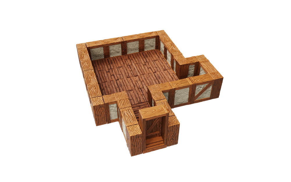 WarLock Tiles: Expansion Pack - 1 in. Town & Village Straight Walls (ONLINE ORDER ONLY)