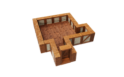 WarLock Tiles: Expansion Pack - 1 in. Town & Village Straight Walls (ONLINE ORDER ONLY)