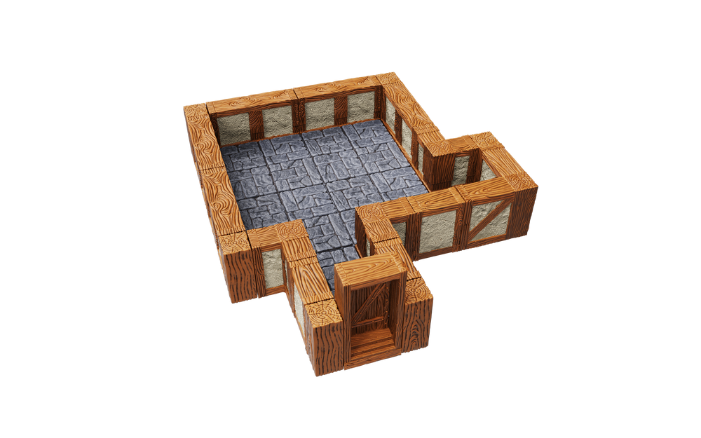 WarLock Tiles: Expansion Pack - 1 in. Town & Village Straight Walls (ONLINE ORDER ONLY)