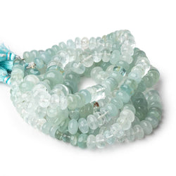 9-13mm Shaded Aquamarine Plain Rondelles 18 inch 81 beads AA (ONLINE ORDER ONLY)