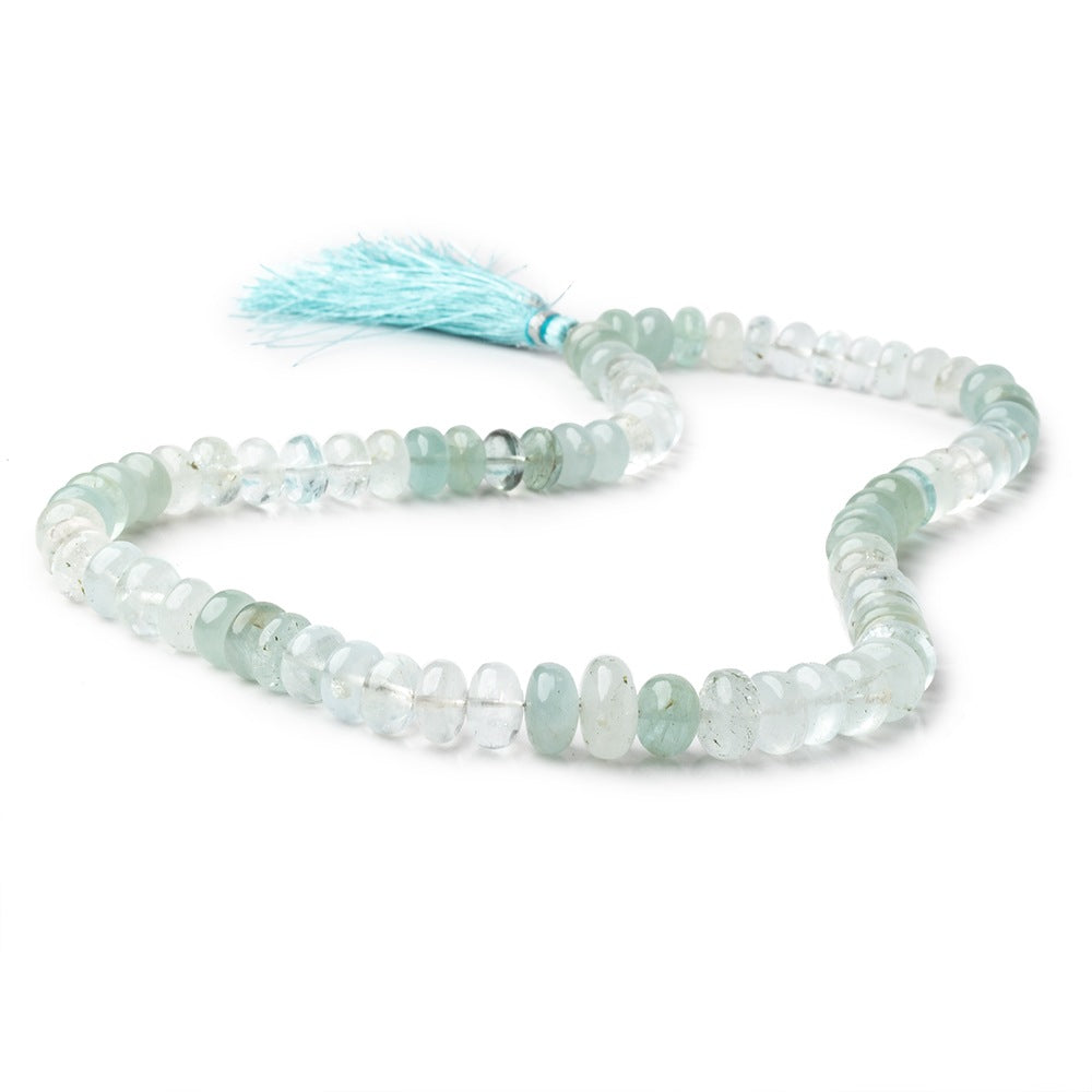 9-13mm Shaded Aquamarine Plain Rondelles 18 inch 81 beads AA (ONLINE ORDER ONLY)