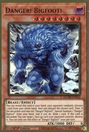 Danger! Bigfoot! (Alternate Art) [MGED-EN018] Gold Rare (ONLINE ORDER ONLY)