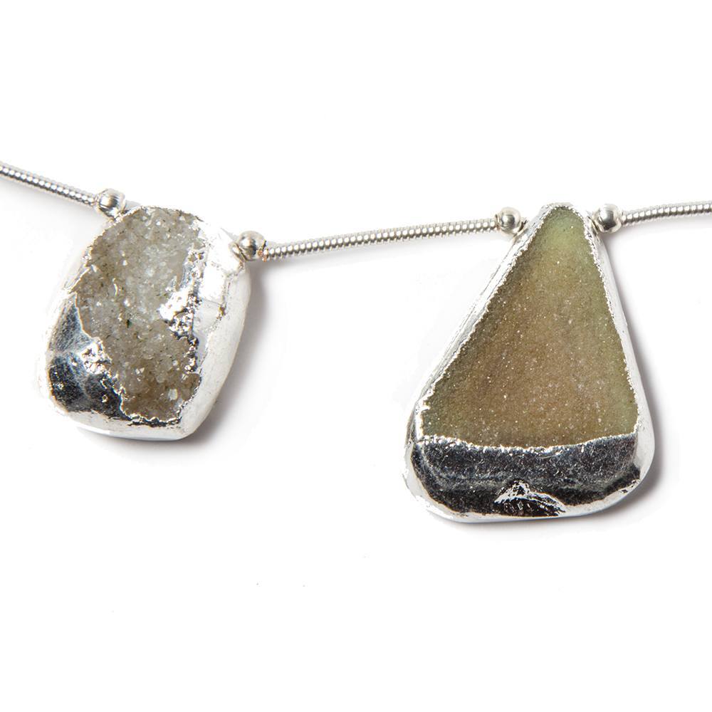 16.6-23mm Silver Leafed MultiColor Drusy Strand 8 inch 7 pieces (ONLINE ORDER ONLY)