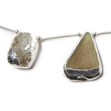 16.6-23mm Silver Leafed MultiColor Drusy Strand 8 inch 7 pieces (ONLINE ORDER ONLY)