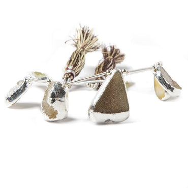 16.6-23mm Silver Leafed MultiColor Drusy Strand 8 inch 7 pieces (ONLINE ORDER ONLY)