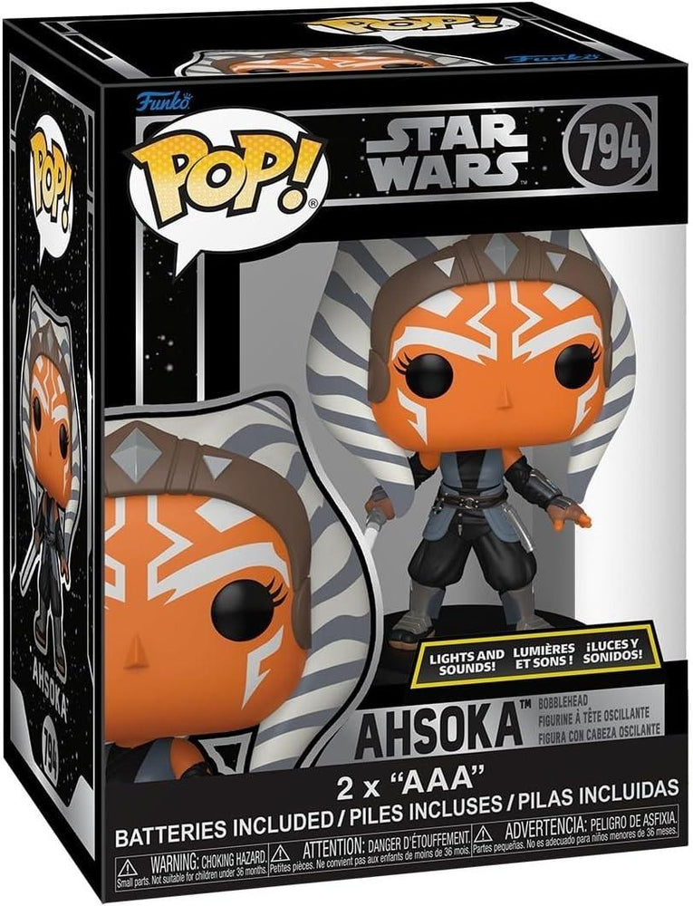 Funko Pop! Star Wars SFX Lights and Sounds Ahsoka Vinyl Figure #794 with Funko Protector