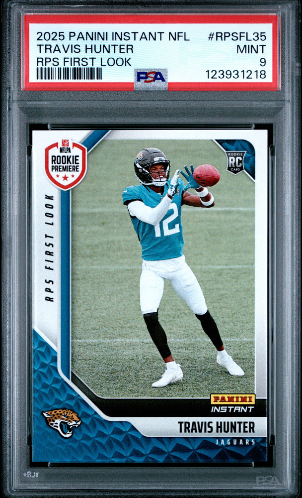 Graded 2025 Panini Instant Travis Hunter #RPSFL35 RPS First Look Rookie RC Football Card PSA 9 Mint (ONLINE ORDER ONLY)