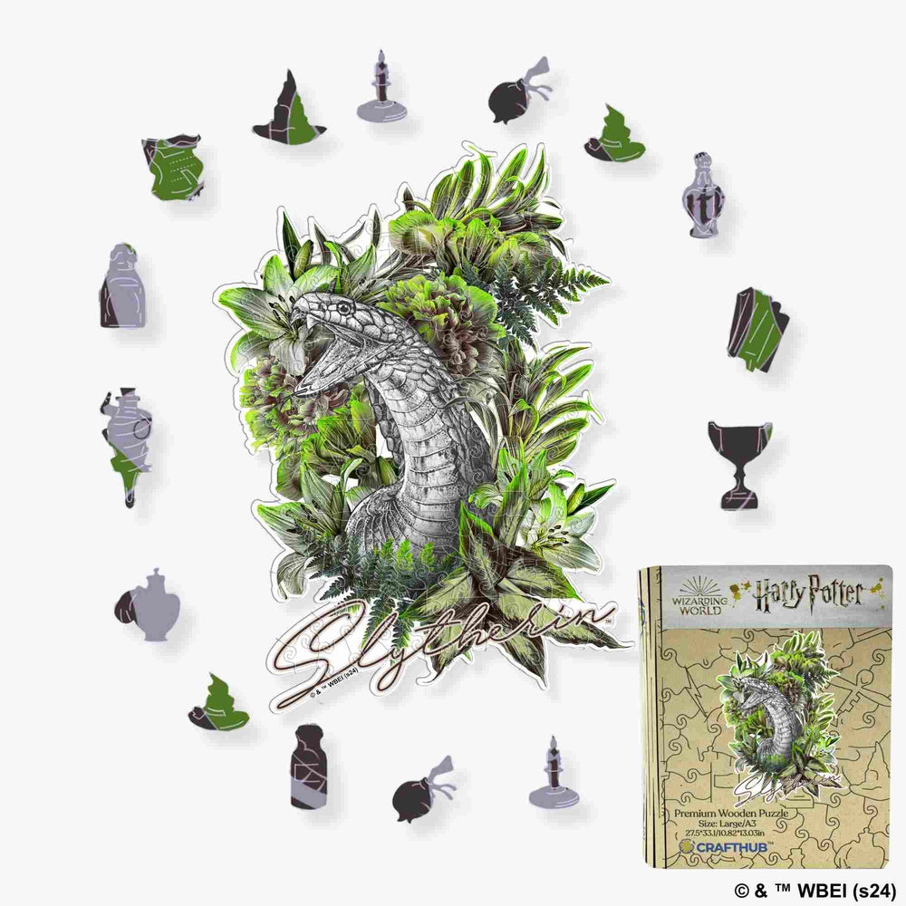 Harry Potter - Slytherin Crest - Utilitarian Romance Wooden Jigsaw Puzzle (Online Order Only)