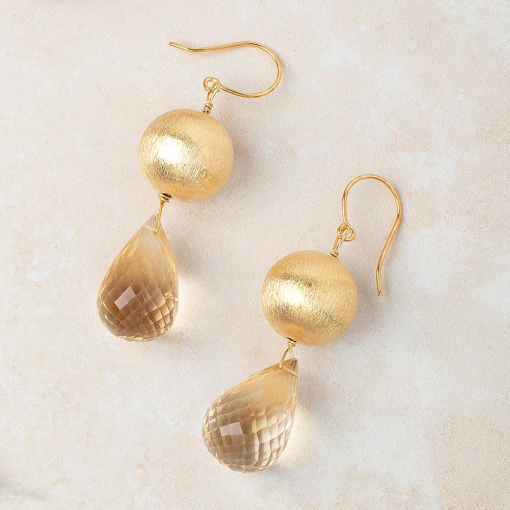 16mm 22kt Plated Copper Brushed Round Beads Set of 4 pieces (ONLINE ORDER ONLY)