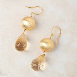 16mm 22kt Plated Copper Brushed Round Beads Set of 4 pieces (ONLINE ORDER ONLY)
