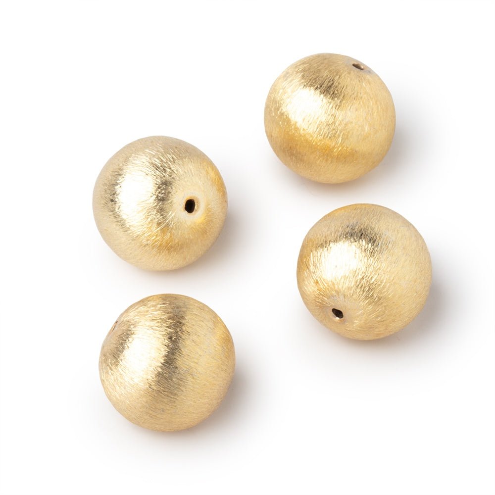 16mm 22kt Plated Copper Brushed Round Beads Set of 4 pieces (ONLINE ORDER ONLY)