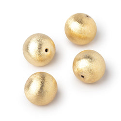 16mm 22kt Plated Copper Brushed Round Beads Set of 4 pieces (ONLINE ORDER ONLY)
